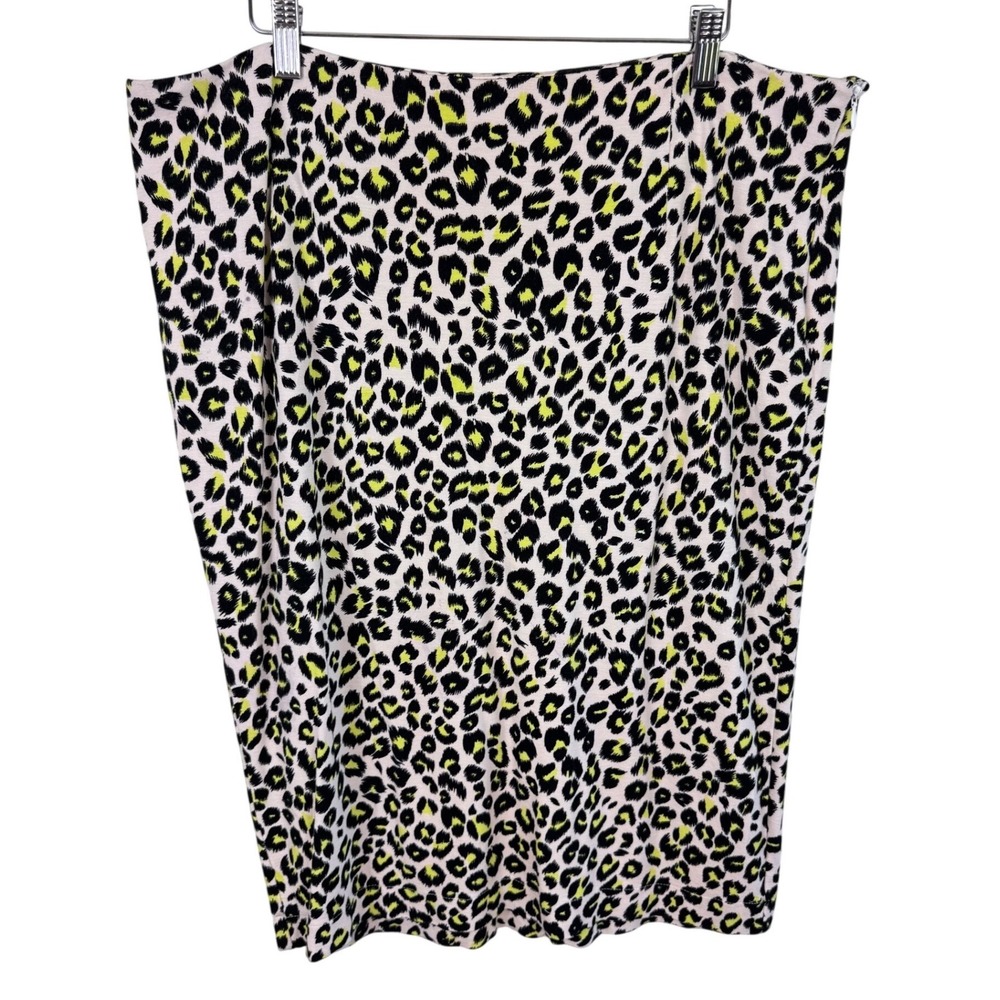Lena Gabrielle Pink Leopard Print Stretchy Pencil Skirt Womens‎ Size 14